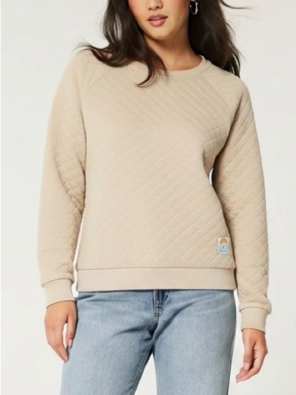 C&C California Tan Quilted Crewneck Sweatshirt